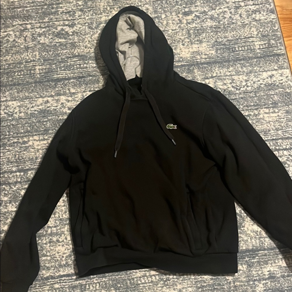 Lacoste Black and Gray Hoodie